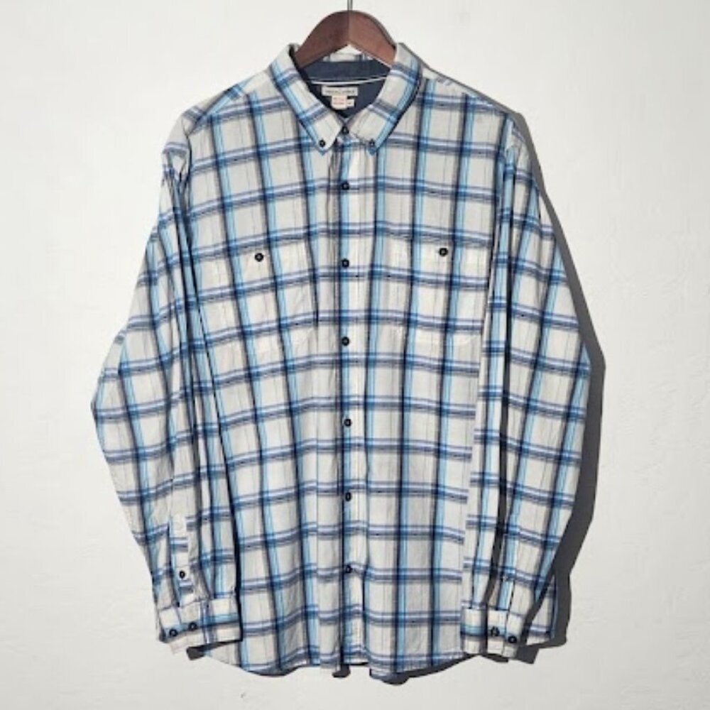 Carbon 2 Cobalt Men's Long Sleeve Button-Down Shirt in size XL